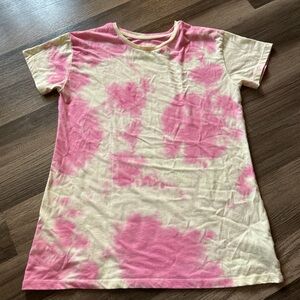 Pink and yellow tie dye tee shirt